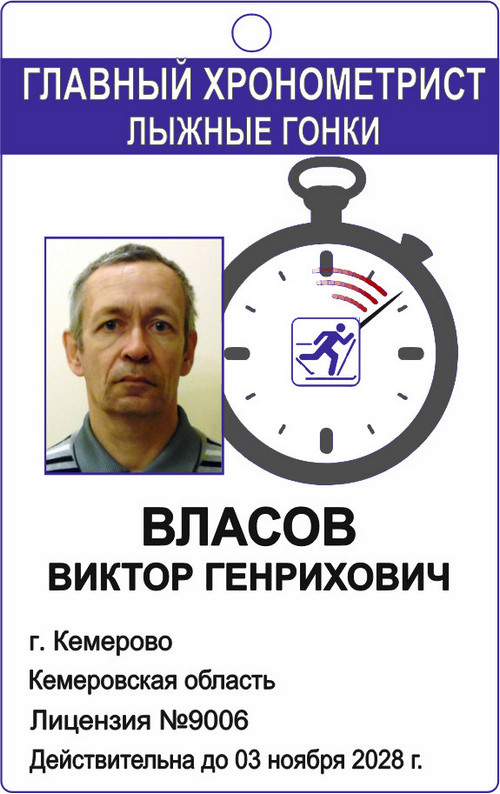 Удостоверение главного судьи-хронометриста